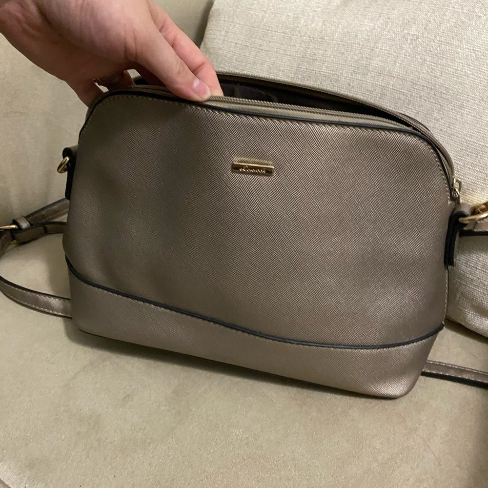 Cross body rose gold purse